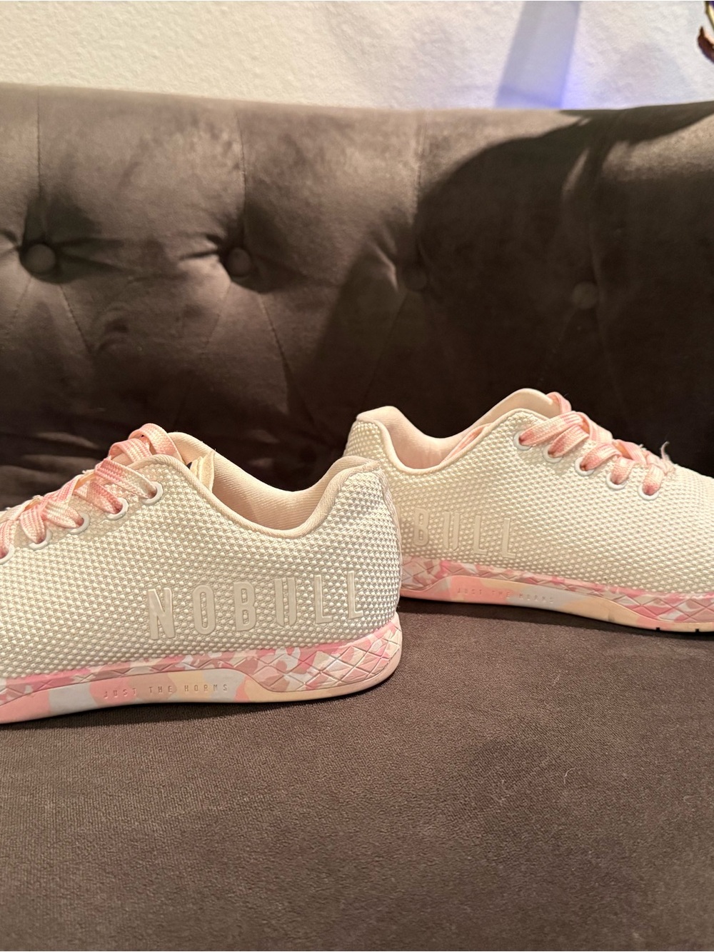 NOBULL White & Pink Women's Cross-Training Sneakers
